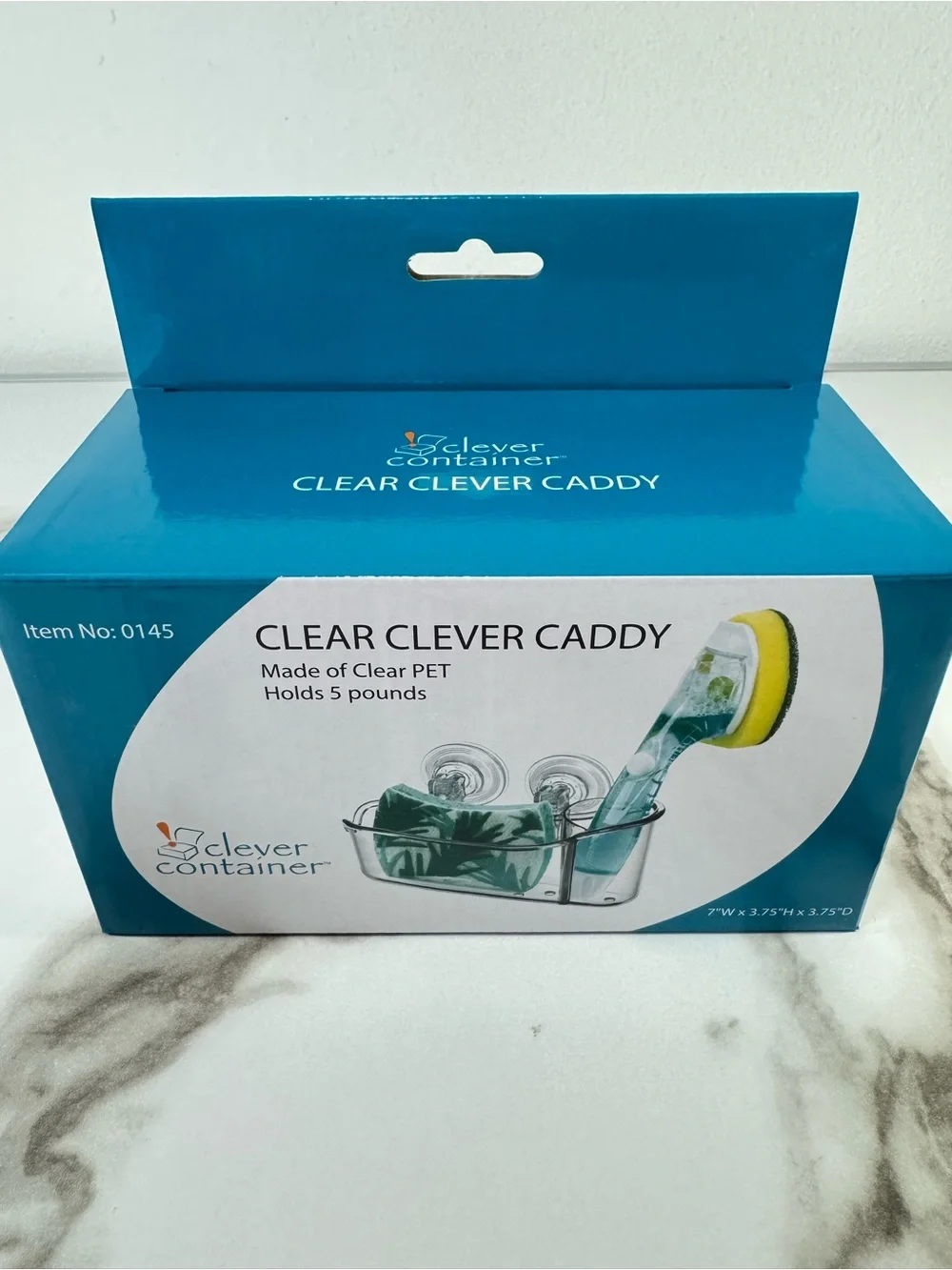 2Pcs Acrylic Clear Sink Bathroom Shower Caddy Soap Sponge Brush Holder Organizer
